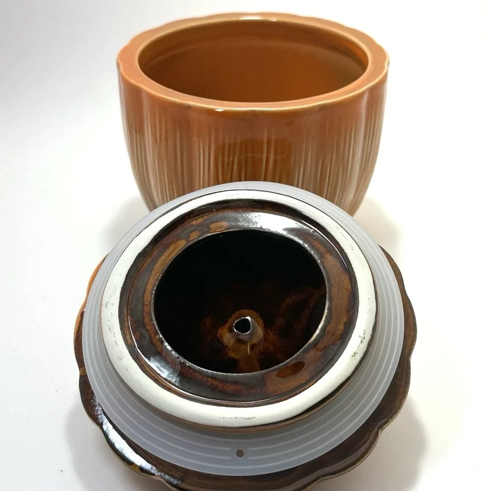 Ceramic Pumpkin Jar‎ w/ Lid & Seal | 6.5